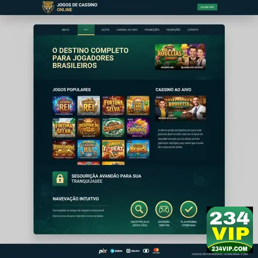 Ilustração de Explore Slots e Jogos Ao Vivo na 234vip com Exclusividade